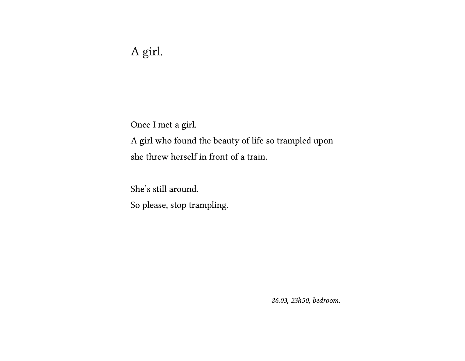 poem: A girl