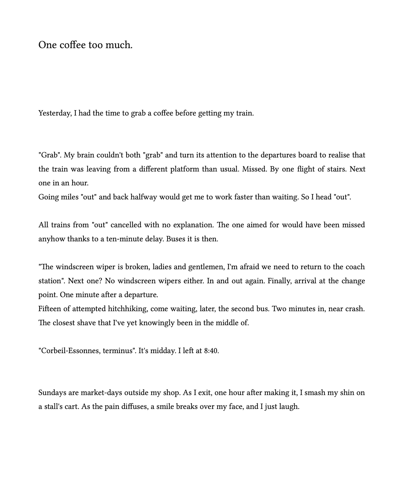 poem: One coffee too much